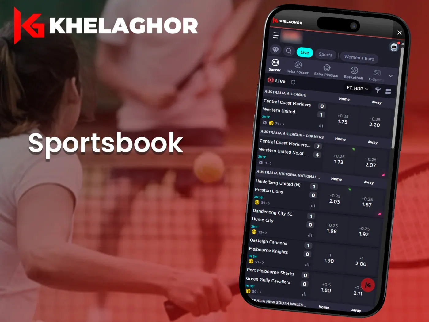 At Khelaghor app you'll find various popular sports to bet.