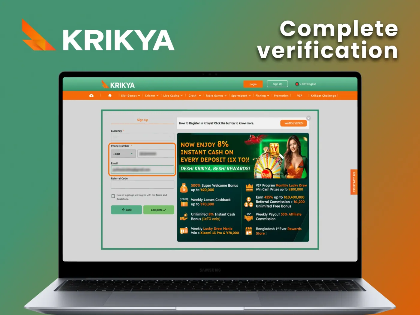 Enter your personal details for Krikya verification.