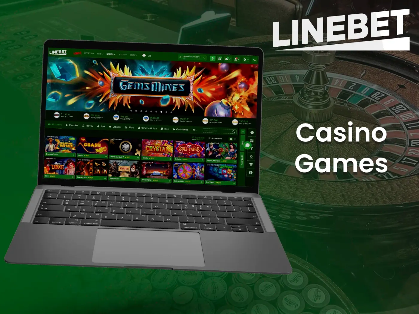 Choose casino games depending on your preferences at Linebet.