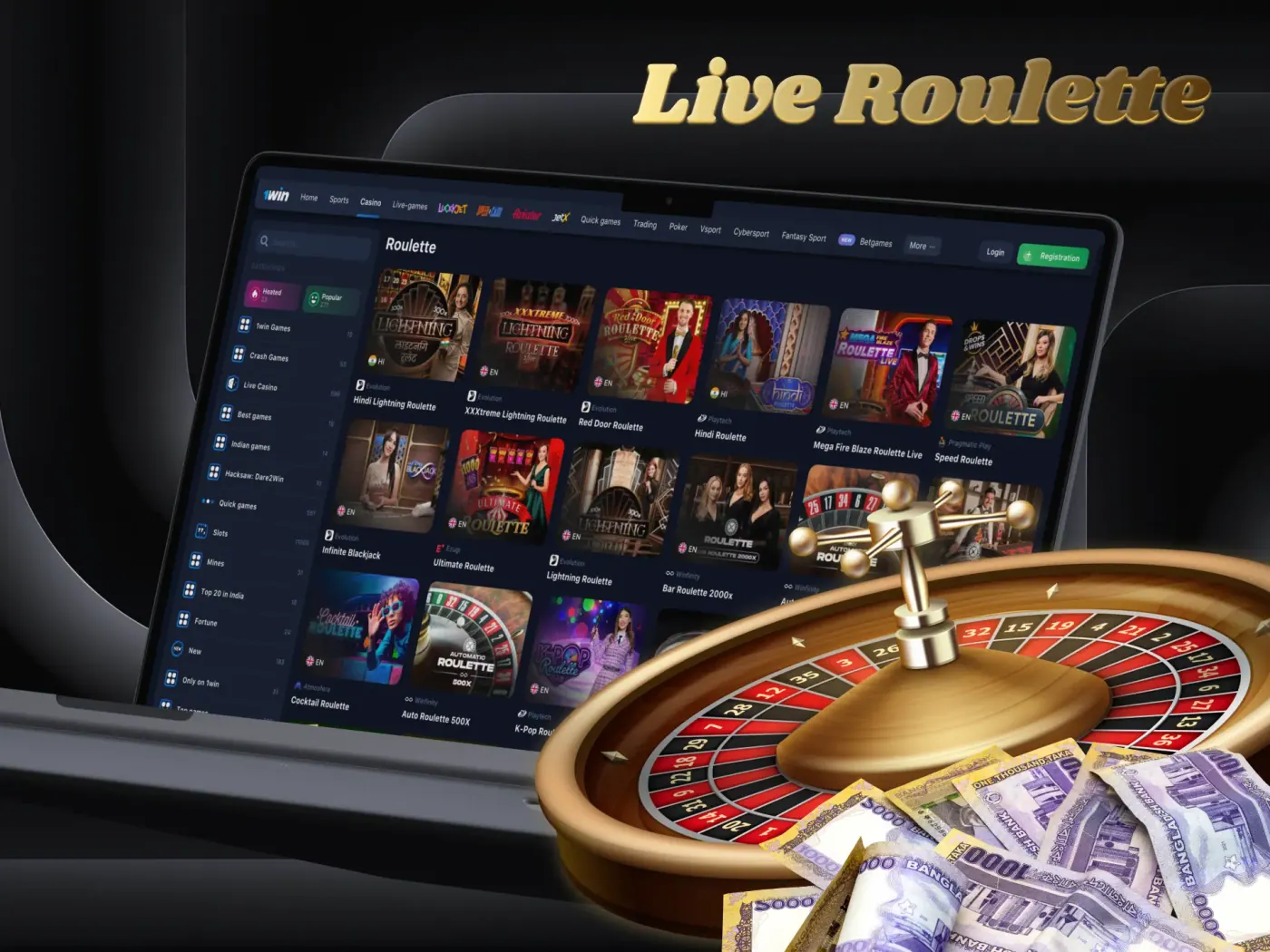 Live Roulette table streamed from a studio.