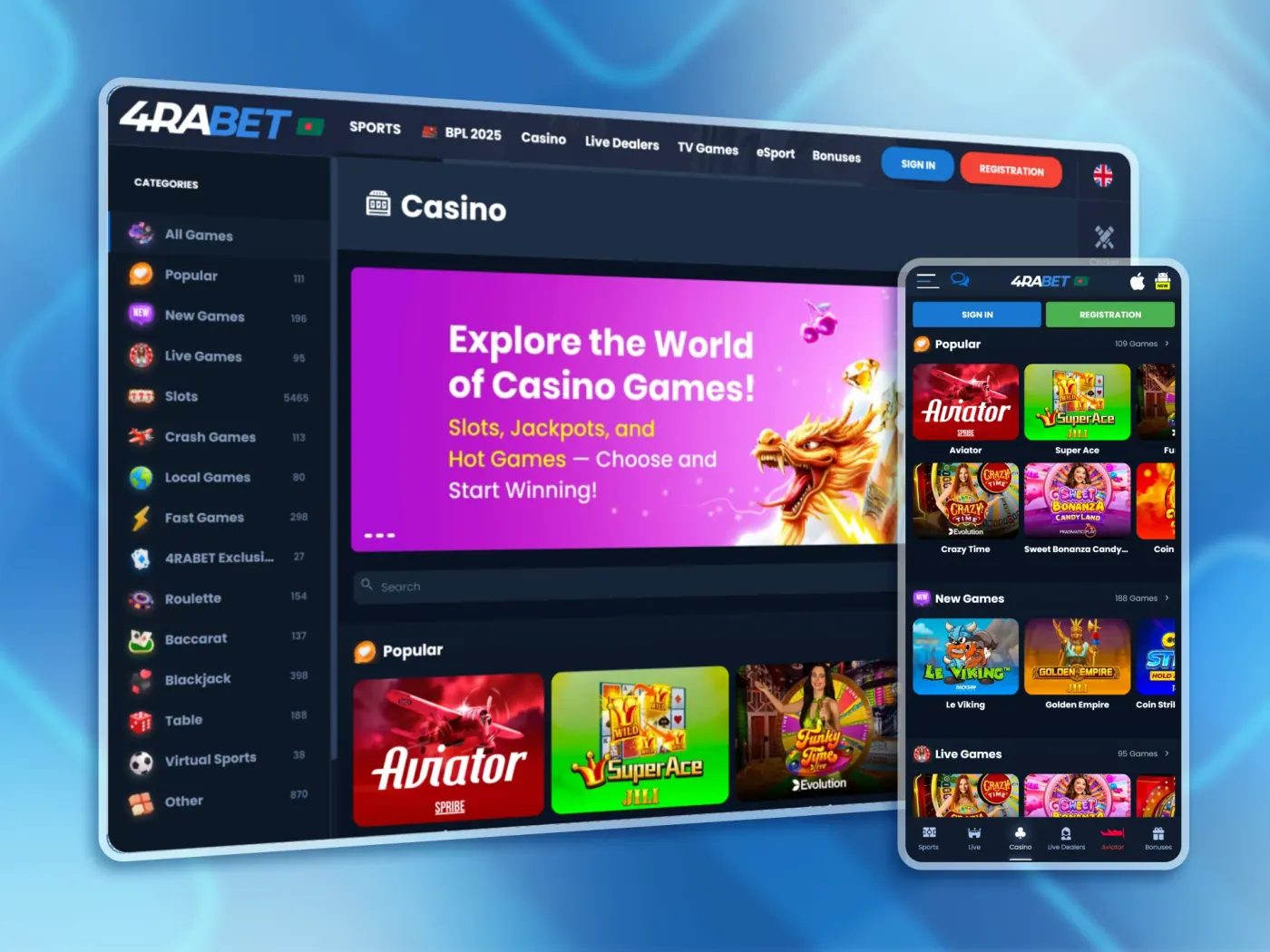 The 4Rabet online casino.
