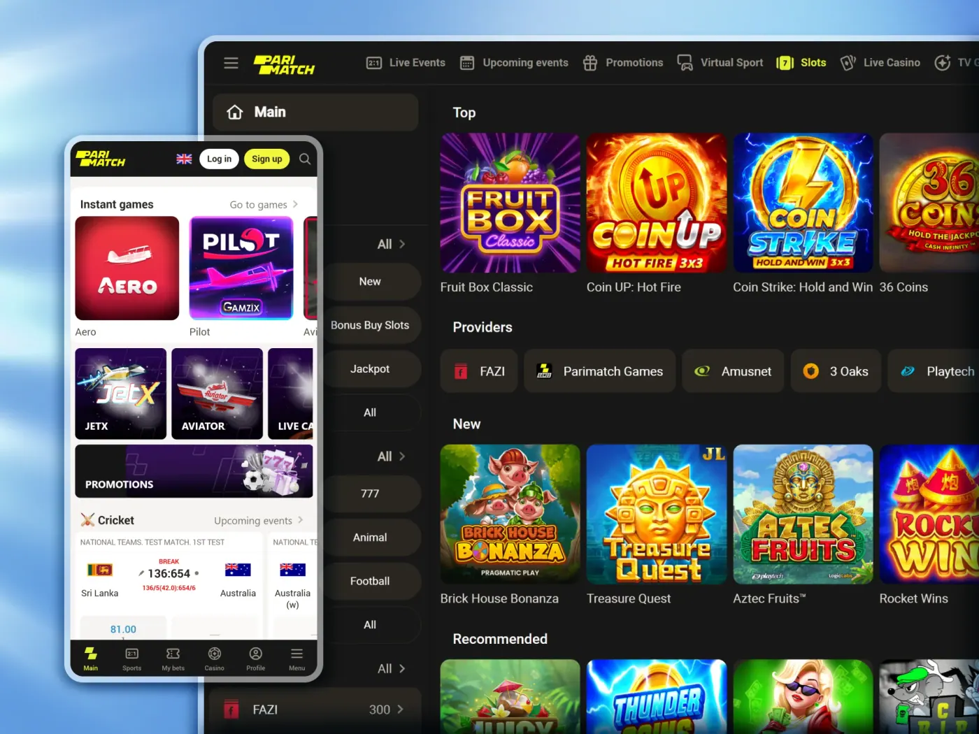 Join the fun of online casino at the Parimatch website.