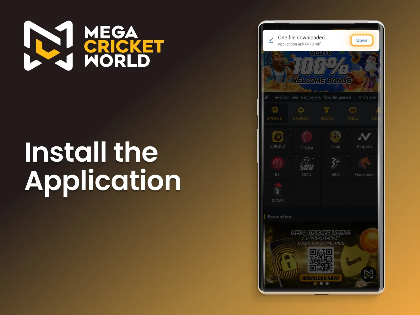 Proceed with installing the Mega Cricket World app.