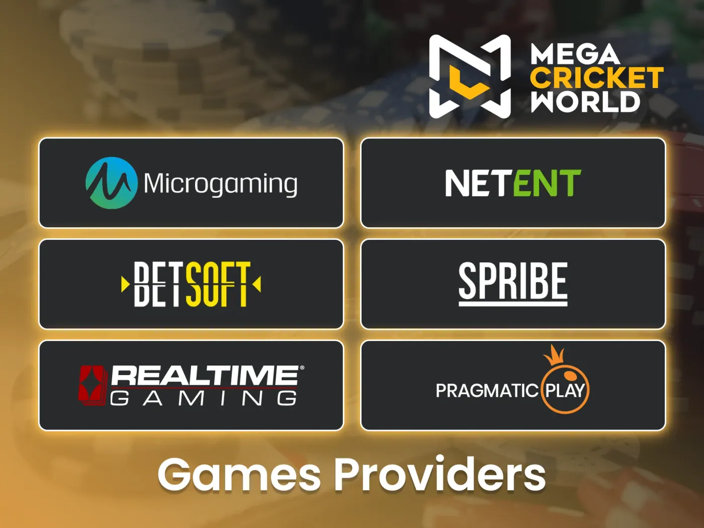 Play top-quality games from reliable providers at Mega Cricket World.