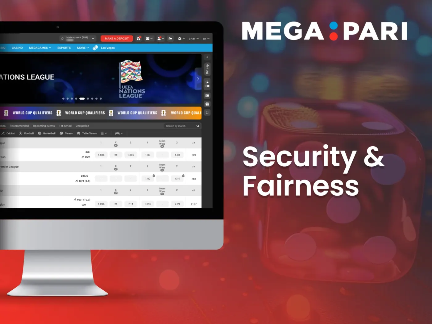 Megapari casino security features.