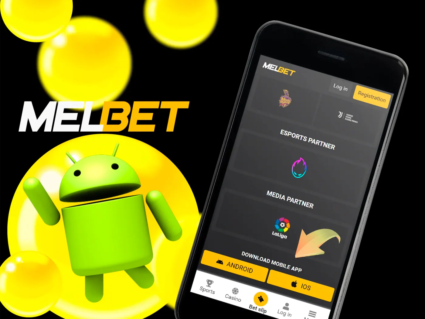 Click on the App section at Melbet website.