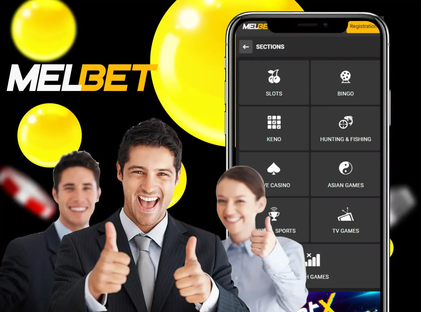 Play casino games using the Melbet casino app.