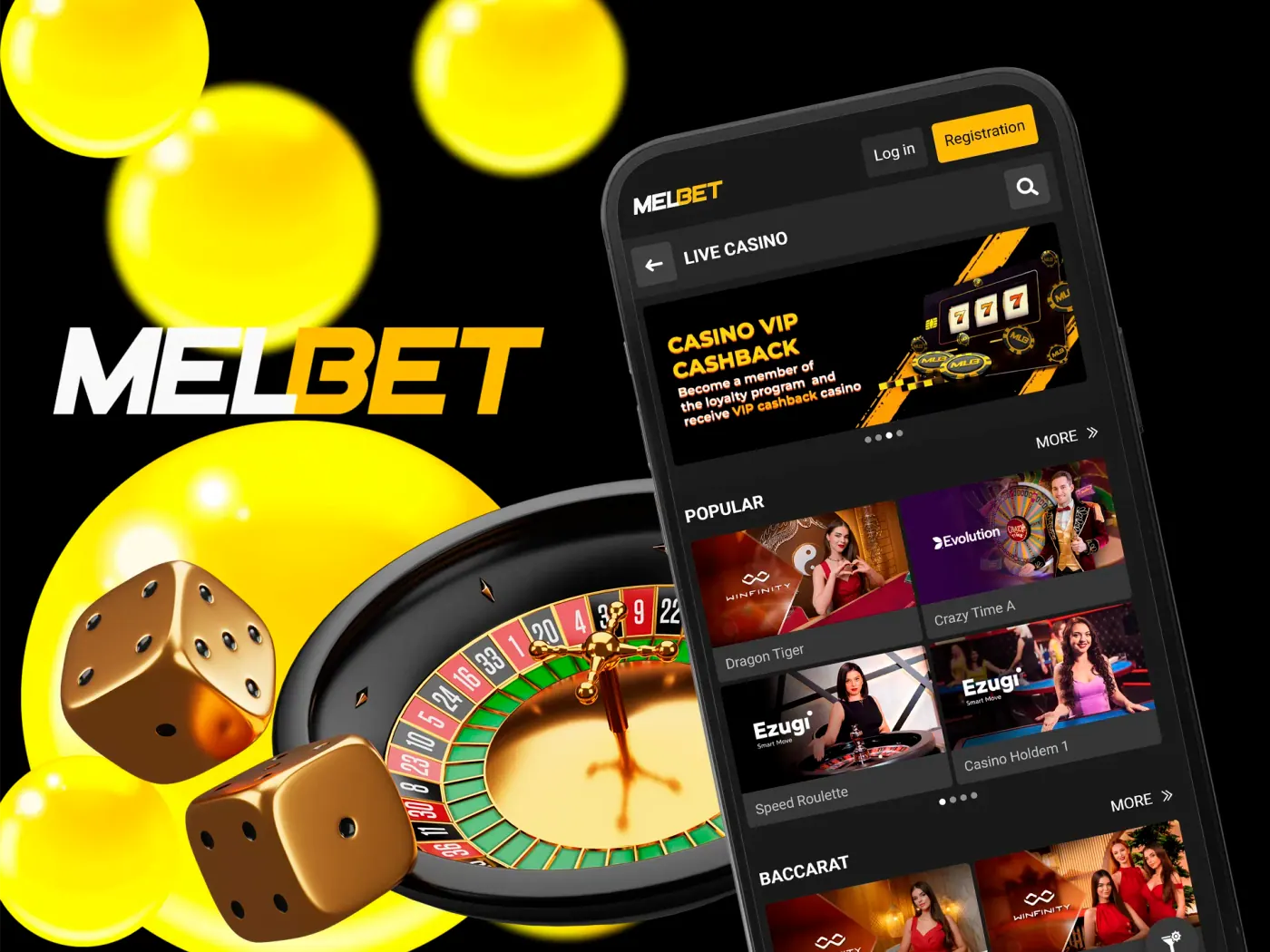 Melbet features many different live casino games.
