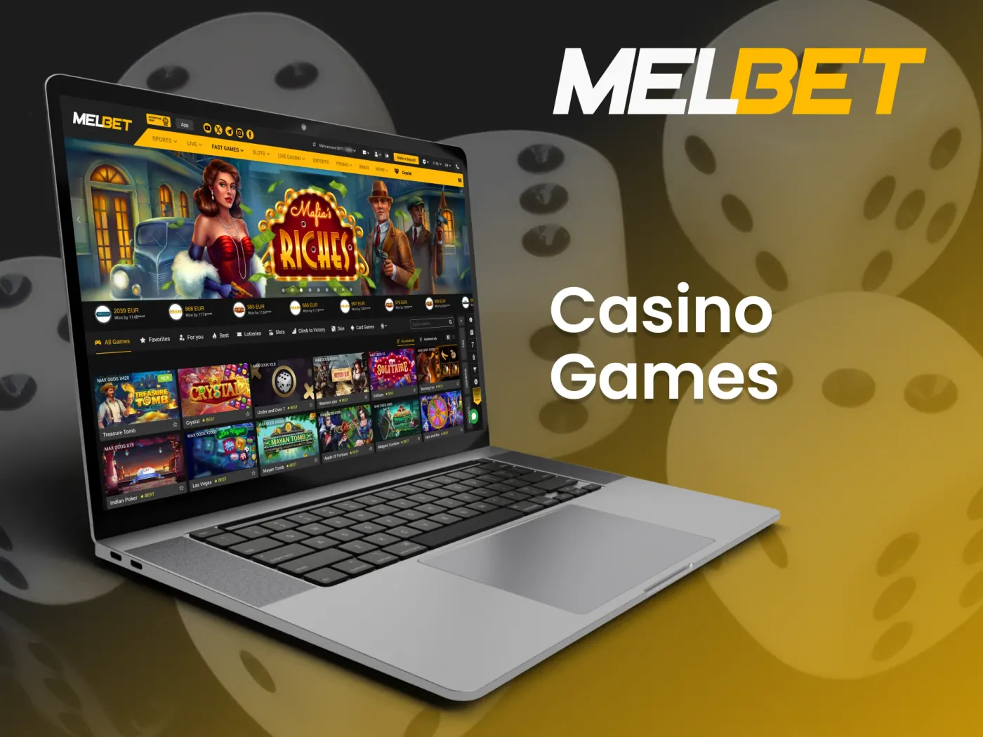 Enjoy a vast library of casino games at Melbet.