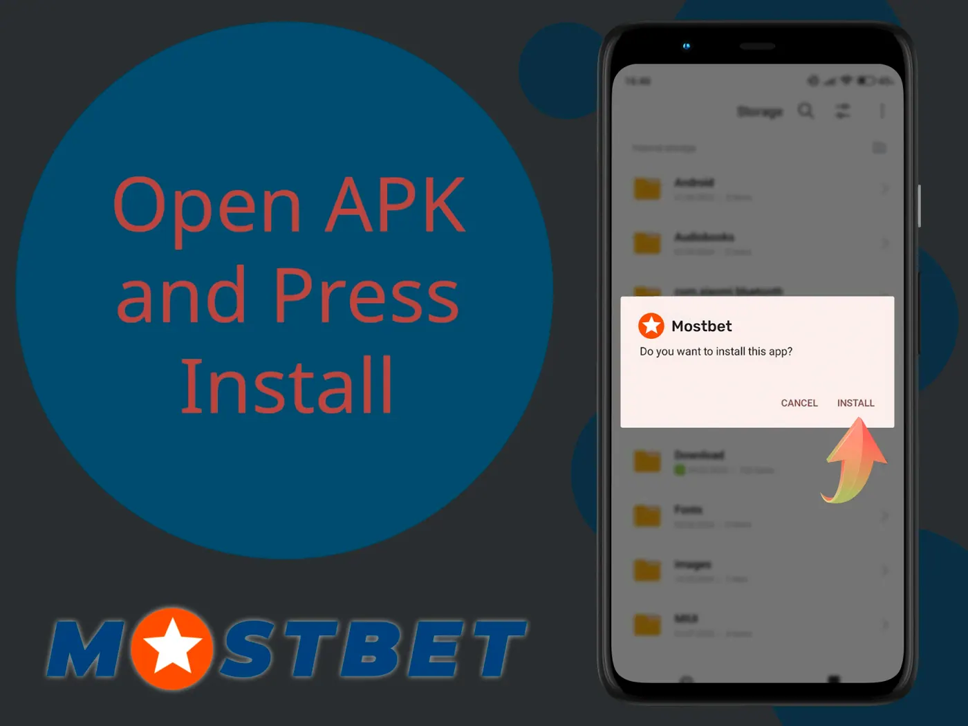 Complete the Mostbet mobile app setup.