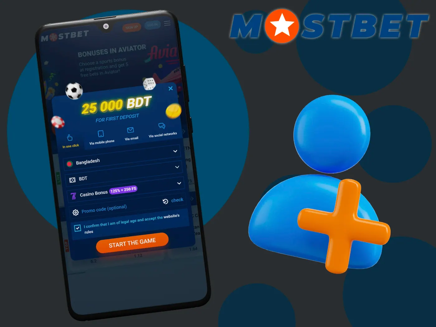 You can sign up for Mostbet in the mobile app.