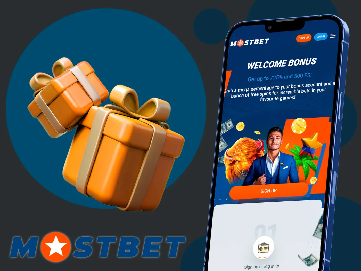 Register, make the first deposit at Mostbet and get a bonus.