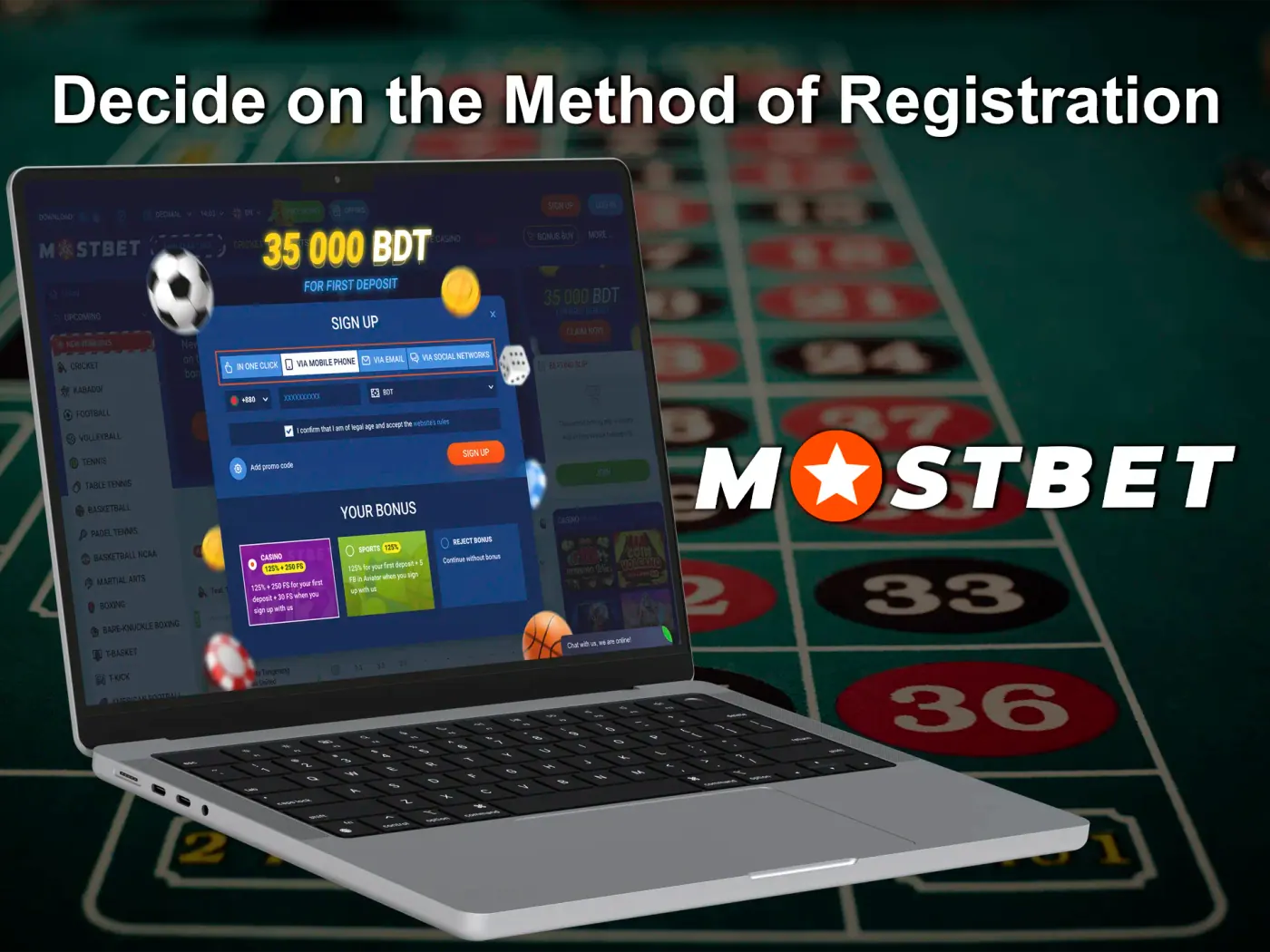 Explore the available methods of registration at Mostbet and choose a convenient one for you.