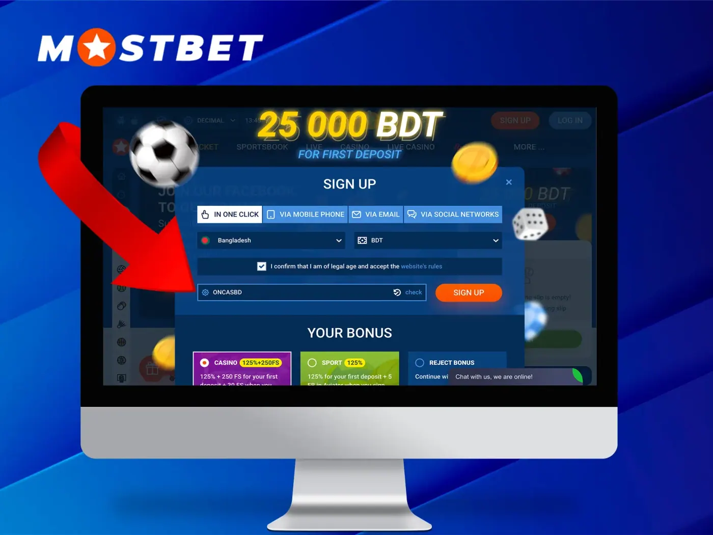 Information about the Mostbet promo code.