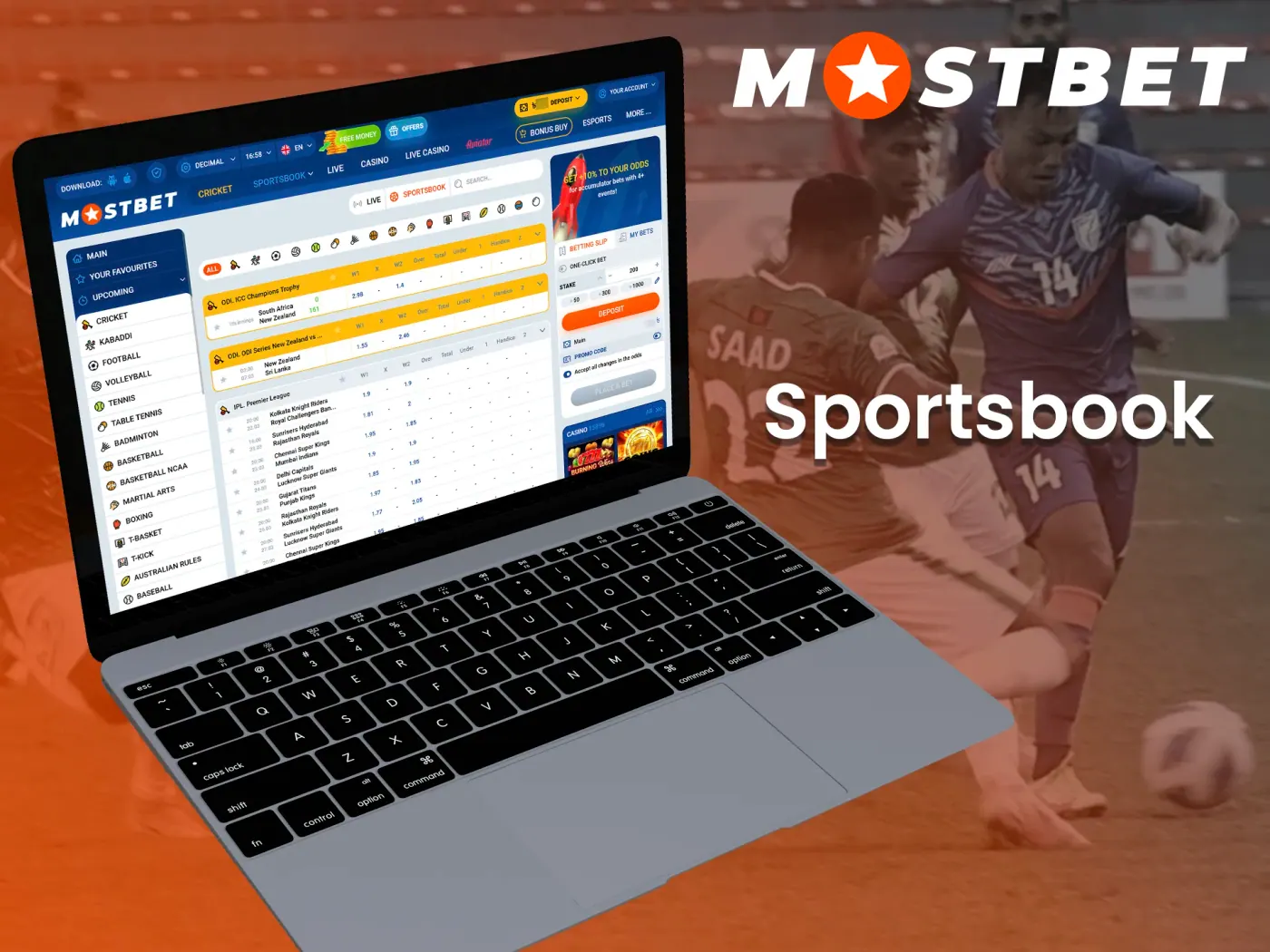 Bet on the most interesting sporting events at Mostbet platform.