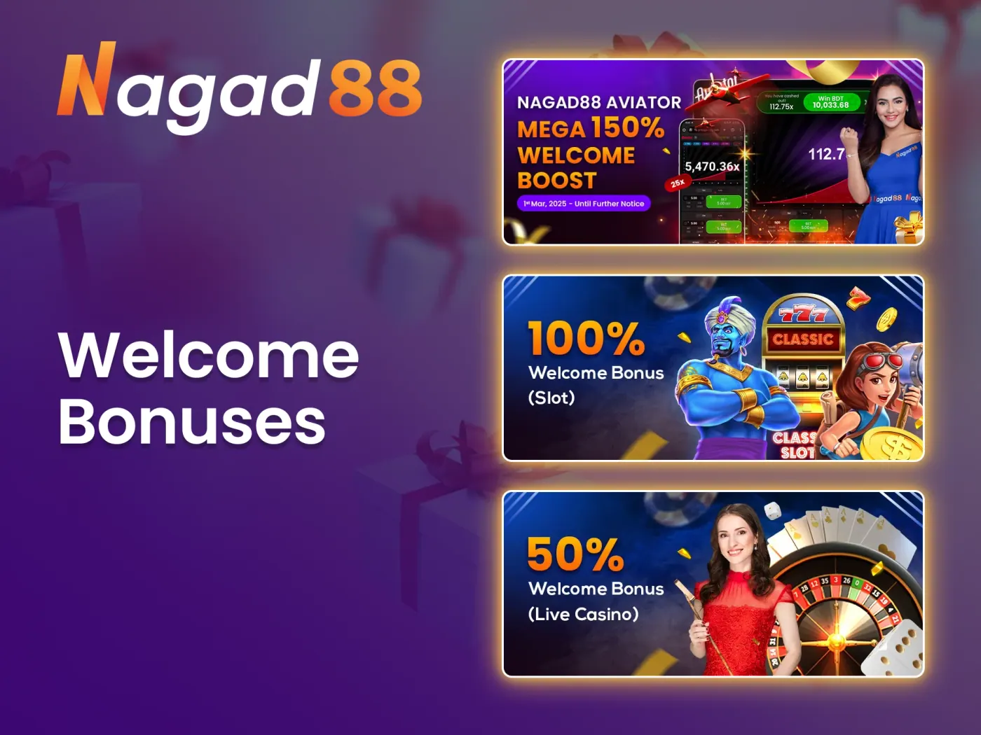 Start your gambling journey with exciting welcome bonuses from Nagad88!
