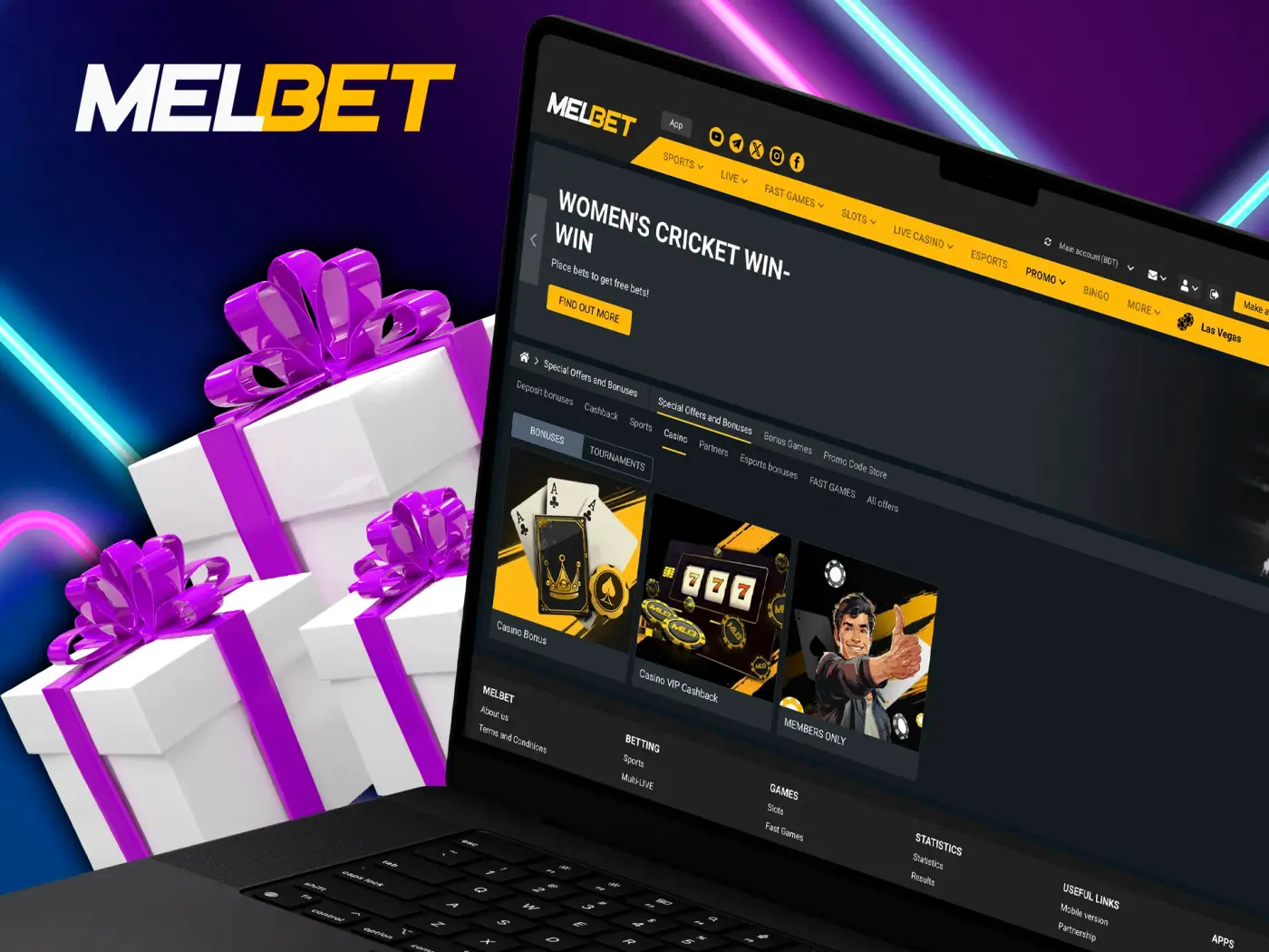 Melbet welcome package.