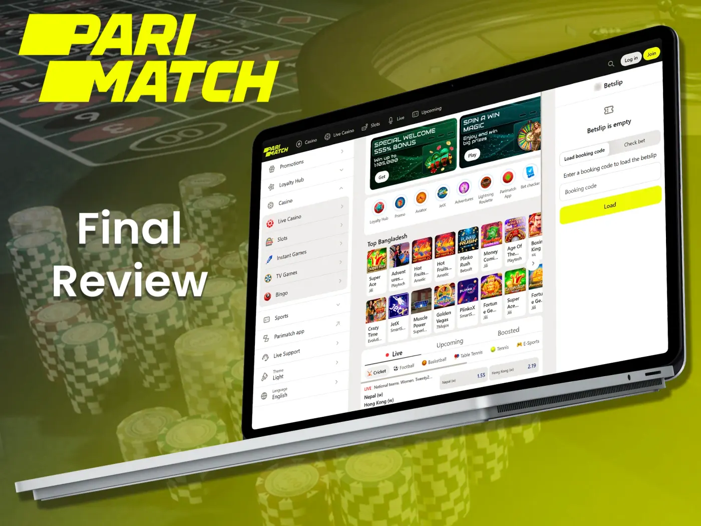 Final review of the Parimatch casino and betting platform.