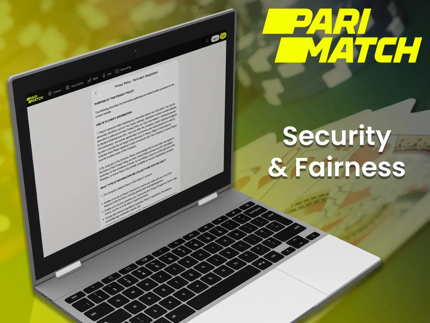 Parimatch casino security and fairness.