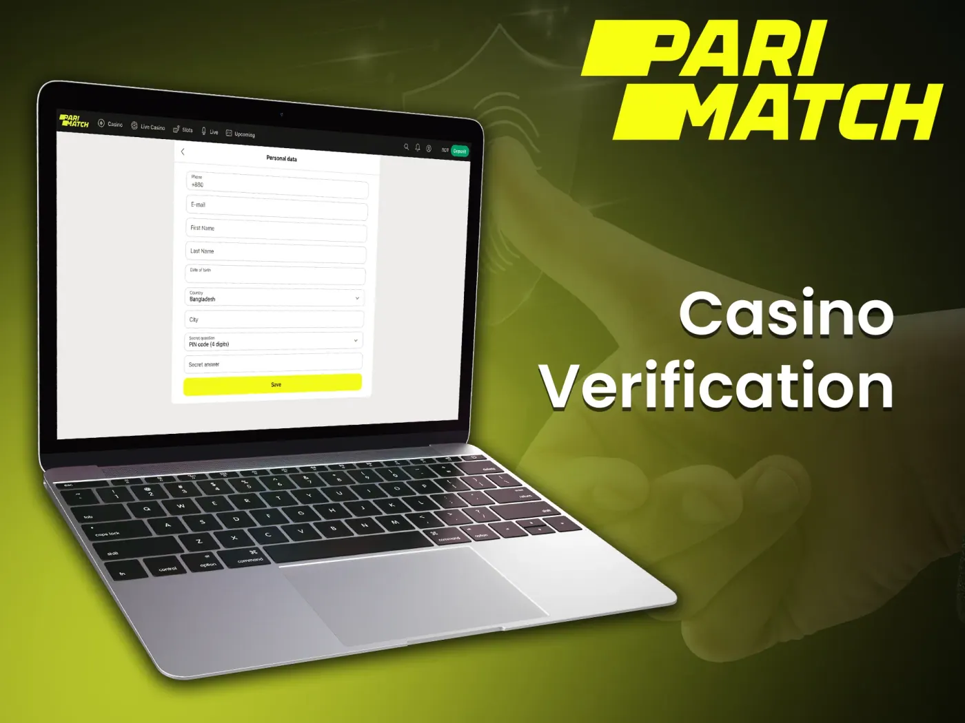 Parimatch casino account verification.