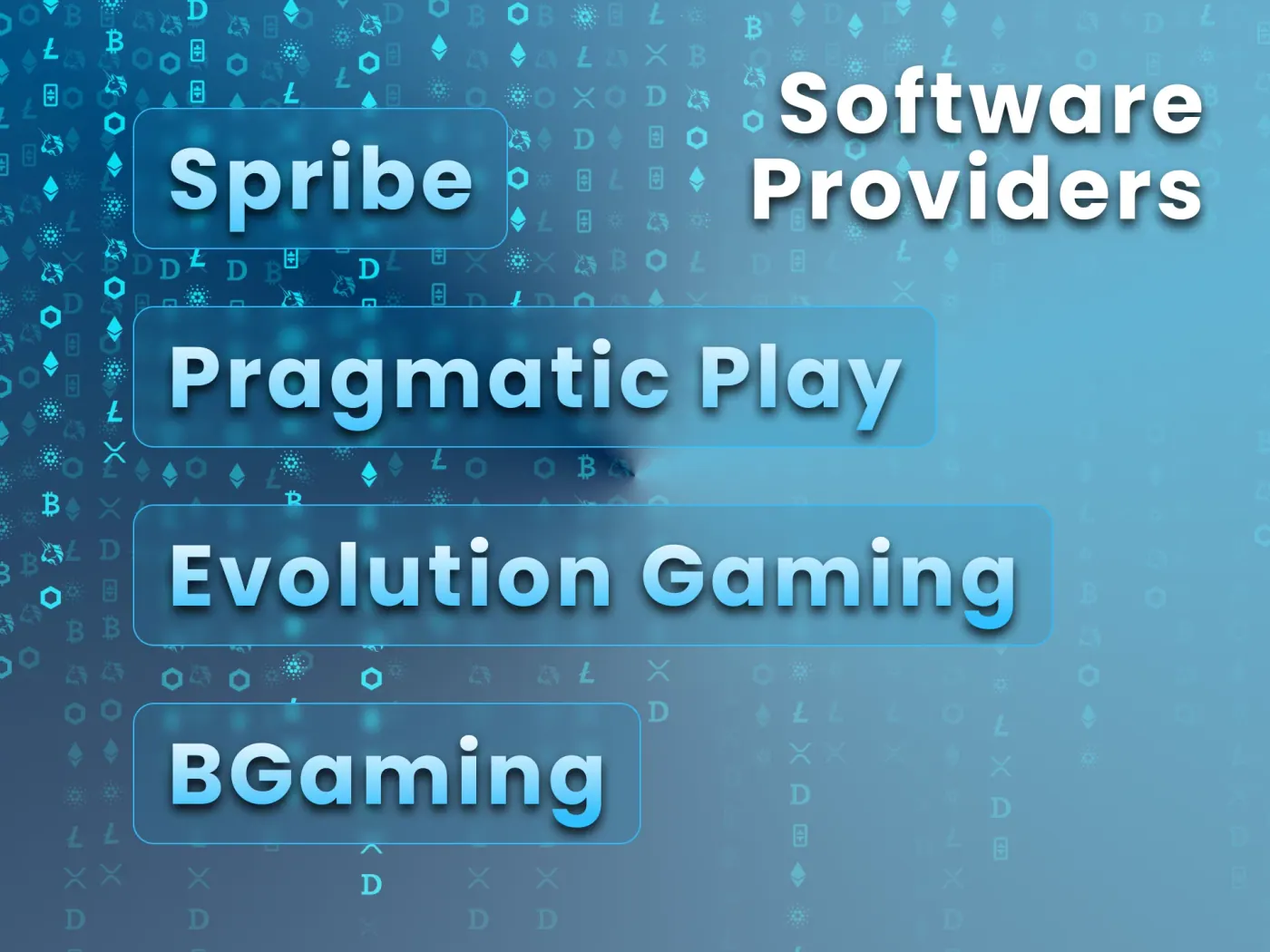 Crypto casinos partners with top software providers.