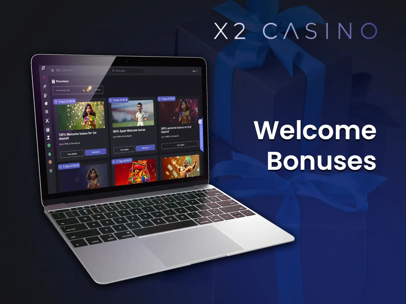 X2 Casino welcome bonuses.