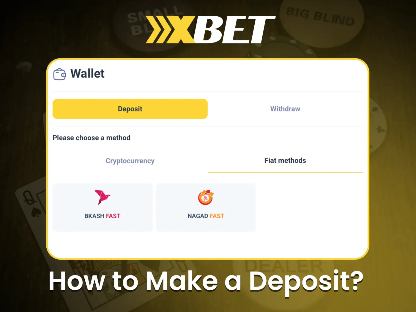 How to make a deposit at Xxxbet casino.