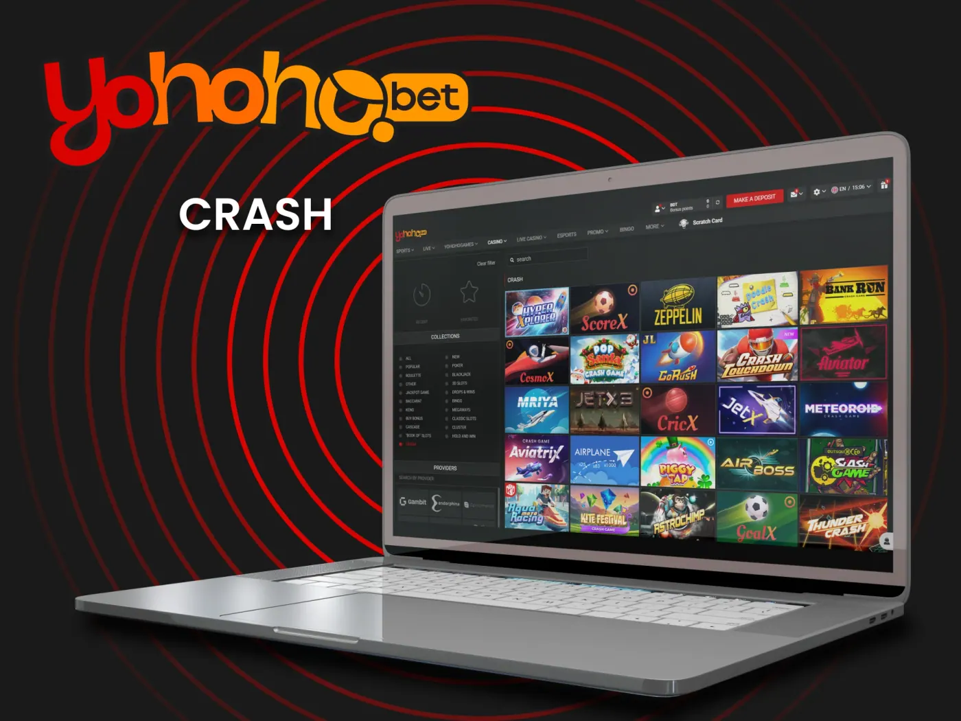 Yohoho Bet crash games.